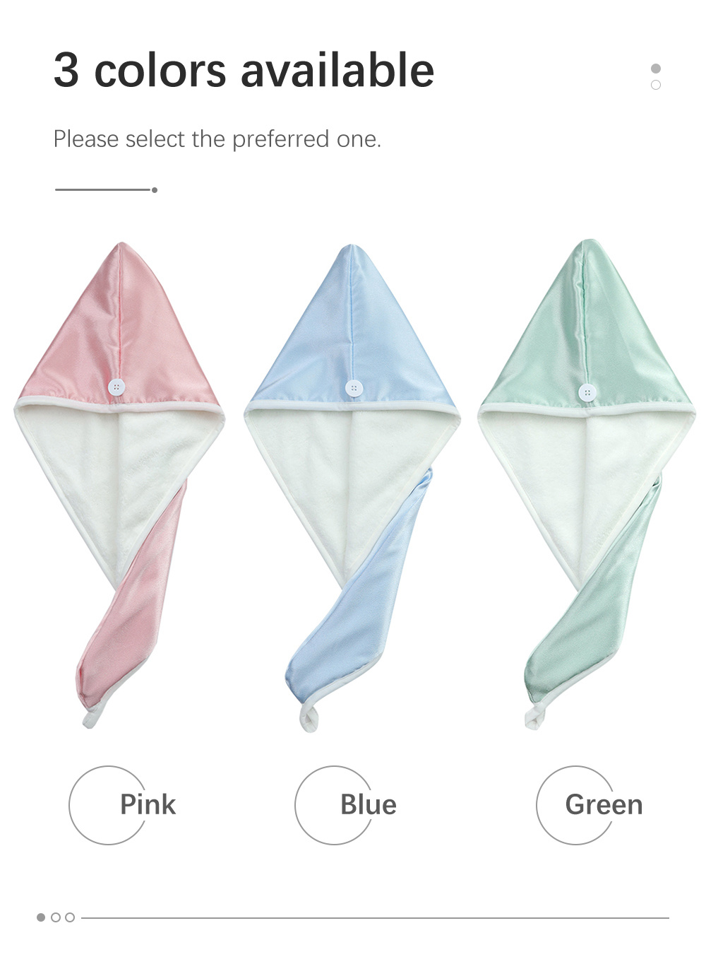 Plain Color Imitated Silk Hair Drying Cap-7